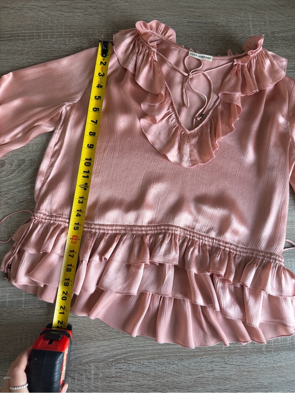 Ulla Johnson Ruffled Silk Peplum Blouse - Dusty Rose Size 0 - Picture 14 of 16
